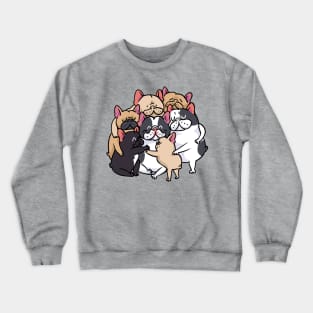 French Bulldogs group hug Crewneck Sweatshirt